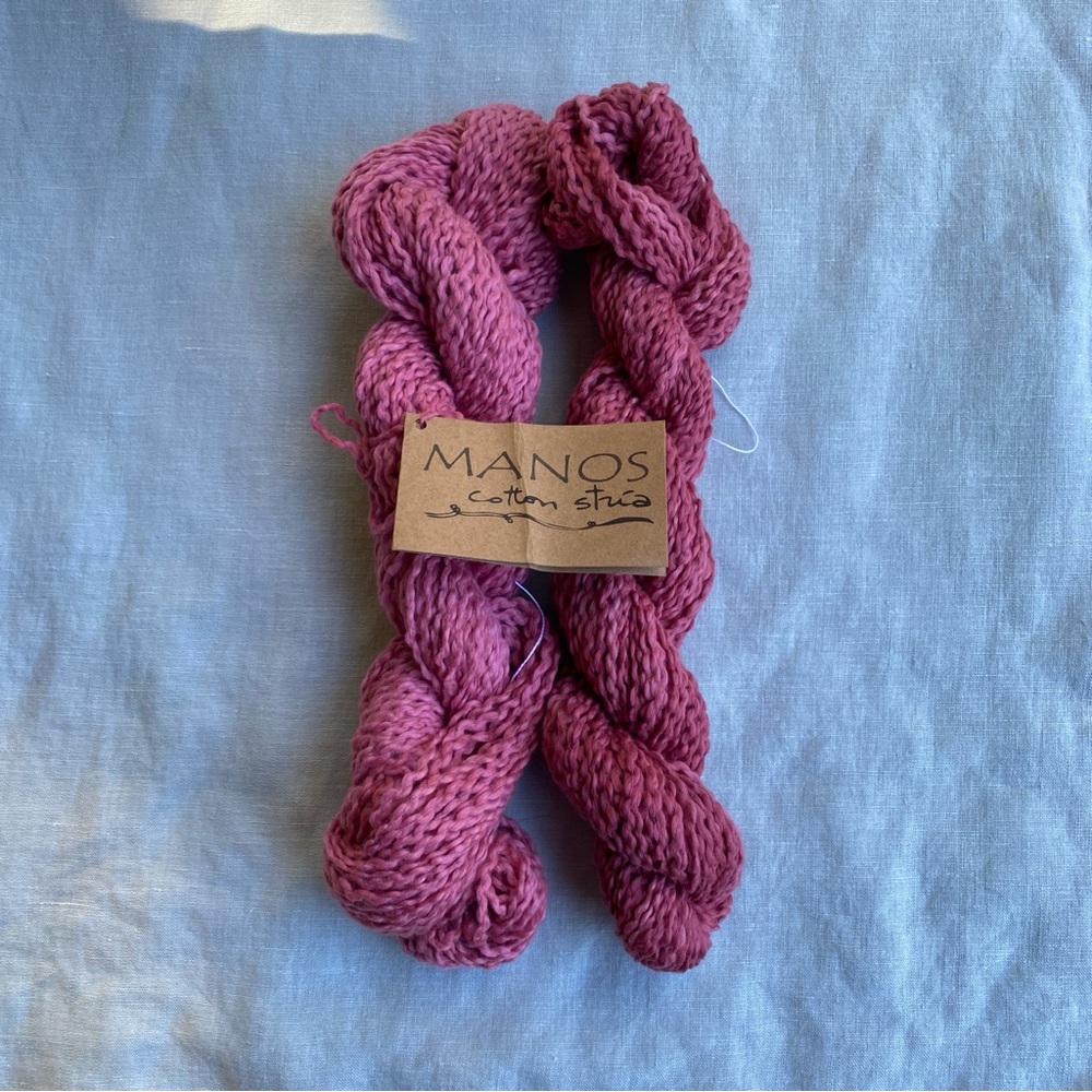 1.5 Manos del Uruguay Cotton Stria 50g pinks 100% cotton yarn skein hanks